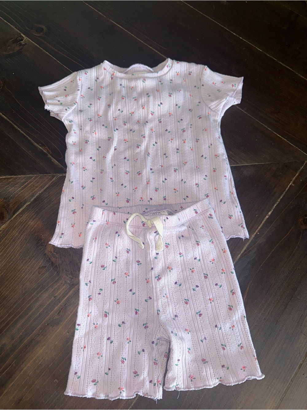 Zara Purple Floral Shorts Set Size 3 Year